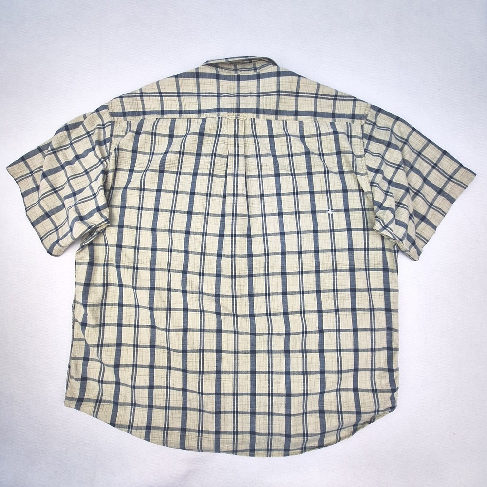 Cabelas Button Down Work Shirt Mens 2XL Tall Brown Blue Plaid Cotton Bundle 2pk - Picture 8 of 13
